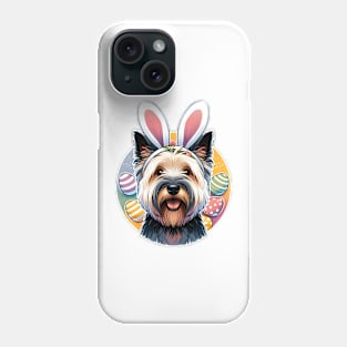 Skye Terrier with Bunny Ears Welcomes Easter Joy Phone Case