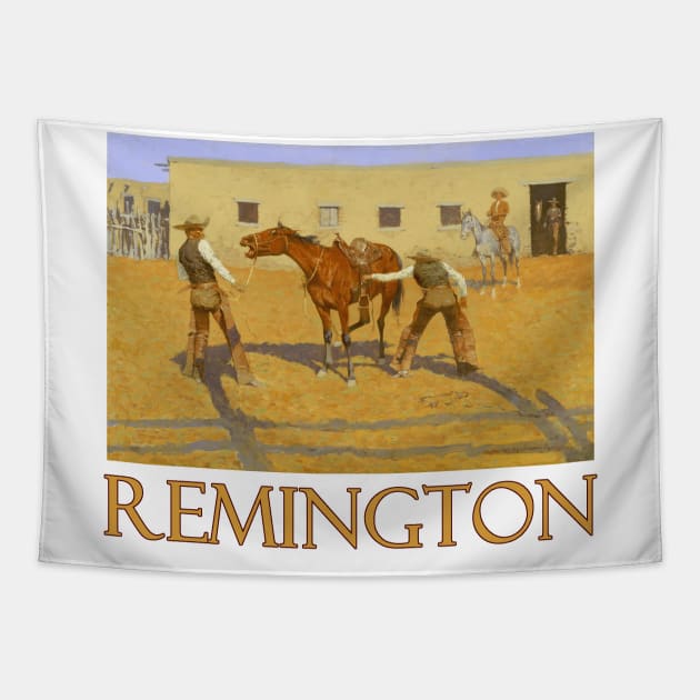 His First Lesson by Frederic Remington Tapestry by Naves