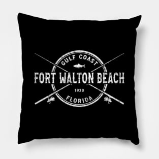 Fort Walton Beach Fl Crossed Fishing Rods Pillow