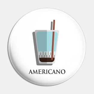 Iced Cold Americano coffee front view in flat design style Pin