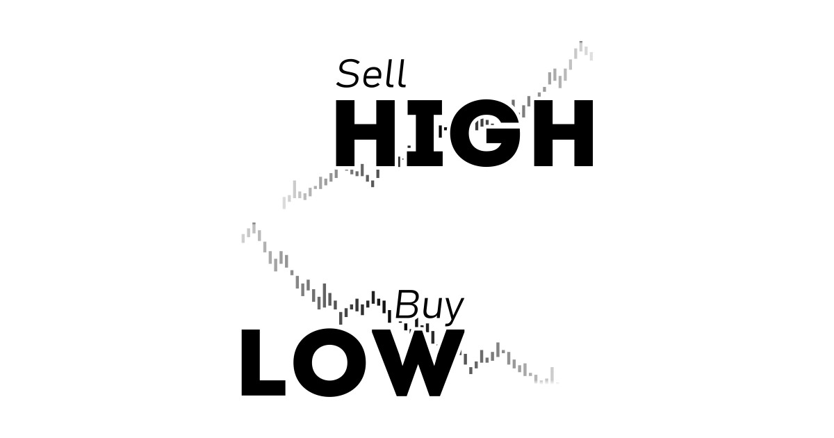 buy low sell high stocks investor trading Buy Low Sell High Sticker