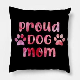 proud dog mom watercolor Pillow