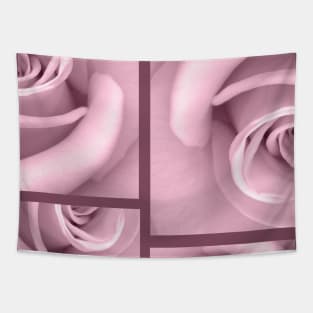 Pink Rose and Purple lines design Tapestry