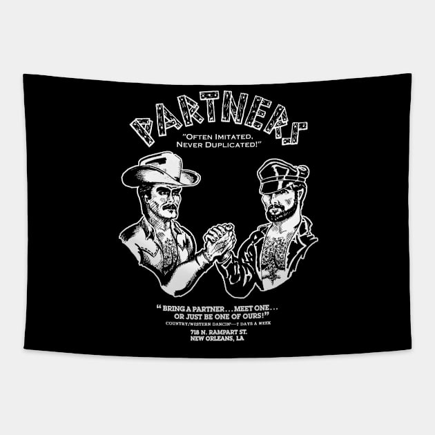 Partners Vintage Leather Gay Western LGBT NOLA Tapestry by WearingPride