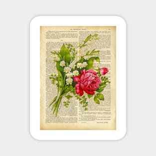 Botanical print - garden flowers Magnet