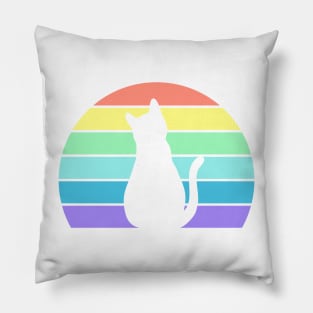 Cute Cat Rainbow Pillow