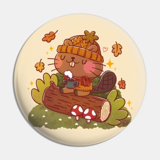 Cute Autumn Beaver Pin