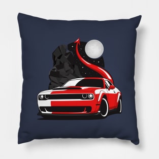 Red Demon With Tail Pillow