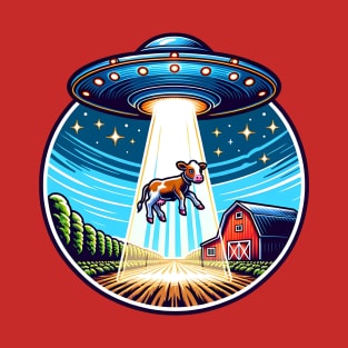 UFO Cow Abduction Farm T-Shirt