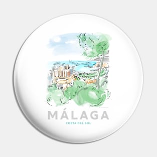 Malaga Spain Art Pin