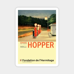 Edward Hopper - Gas - Minimalist Exhibition Art Poster Magnet