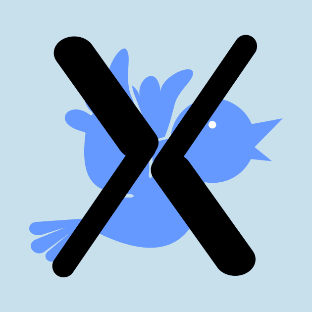 X Blue Bird Twitter by Sanu Designs