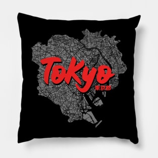 Tokyo, Japan City Map Pillow