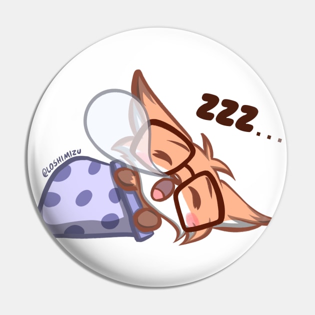 Cute Kawaii Nerd Fox asleep Pin by Kyumotea