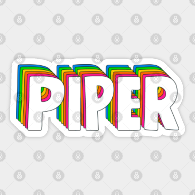 Hello My Name Is Piper Rainbow Name Tag Piper Sticker Teepublic Au - brawl stars piper french name