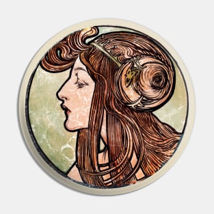 Angelic Art Nouveau Goddess Pin