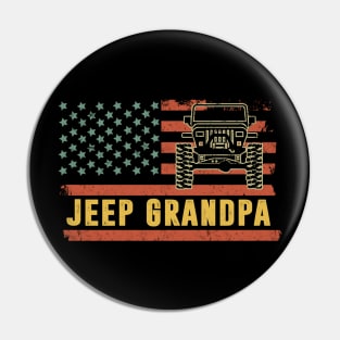 Jeep Grandpa American Flag Jeep Vintage Jeep Father's Day Gift Jeep Dad Pin