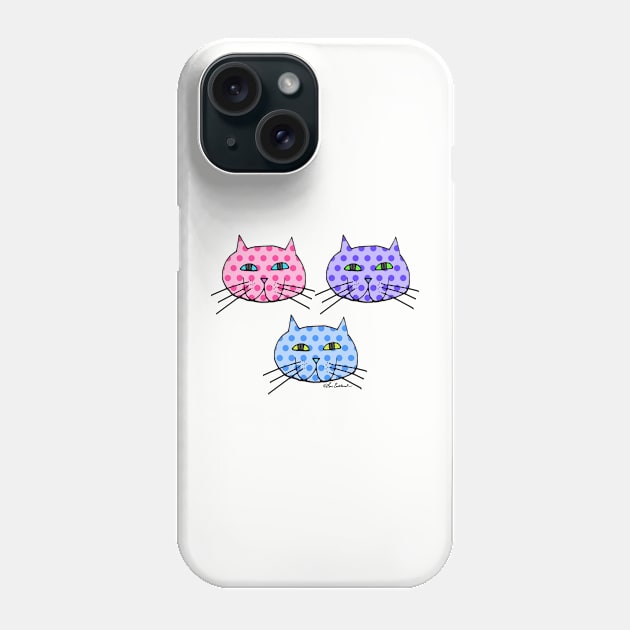 Polka Dot Cats Phone Case by loeye