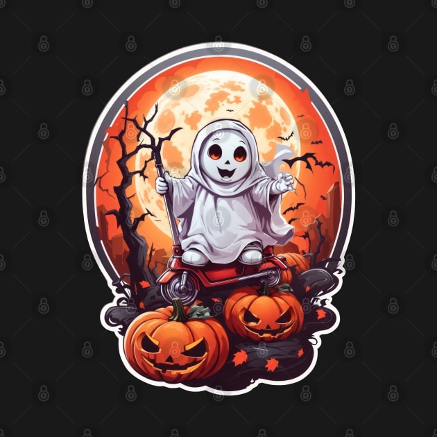 Cute Halloween Ghost by TooplesArt