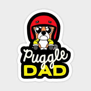 Puggle Dad Racing Dog Owner Retro Dog Father Magnet