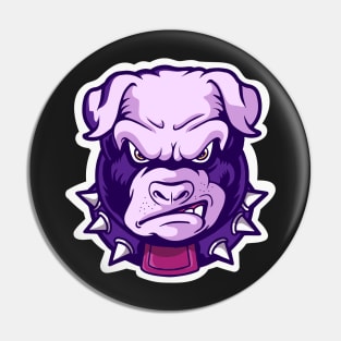 Angry Bulldog Face Gift Beware for the Bulldog Pin