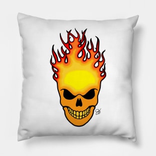 Skull on Fire Pillow