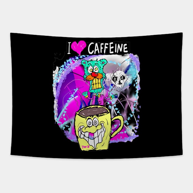 Caffeine lover Tapestry by Jimpalimpa