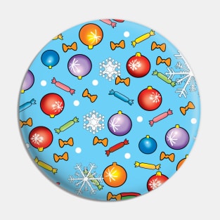 christmas pattern in children's style with balls and snowflakes Pin