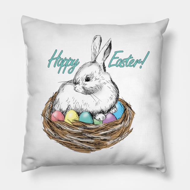 Easter Bunny Gift Pillow by rachelsfinelines