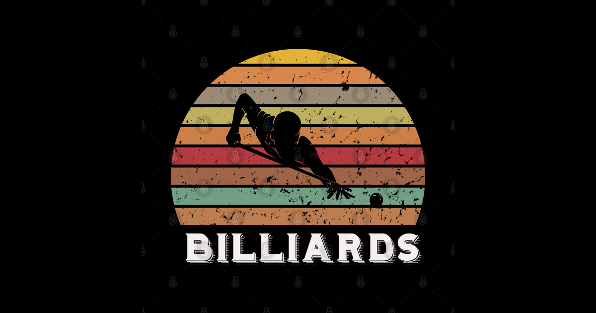 Billiards retro sunset design Billiards TShirt TeePublic