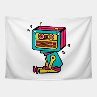 The Vintage Analog Radio Robot Robio Tapestry