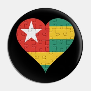Togolese Jigsaw Puzzle Heart Design - Gift for Togolese With Togo Roots Pin