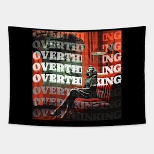 Overthinking Retro comic Vintage art Tapestry