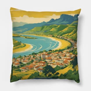 Rio Grande Do Sul Brazil Vintage Tourism Travel Poster Pillow