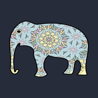 pastel and unicorn colorful elephant, Mandala art T-Shirt