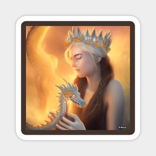 Queen with Fire Dragon Magnet