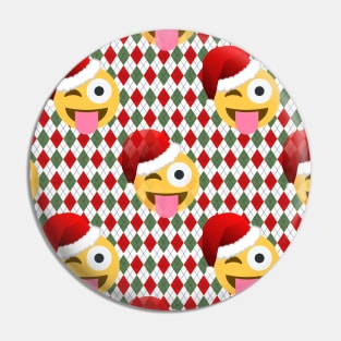 santa claus winking emoji Pin