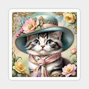 Cute Kitten in a Hat Magnet