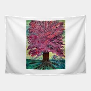 Botanical abstract landscape painting Tapestry