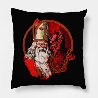Krampus and Saint Nicholas Pillow