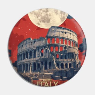 Rome Italy Starry Night Vintage Tourism Travel Poster Pin