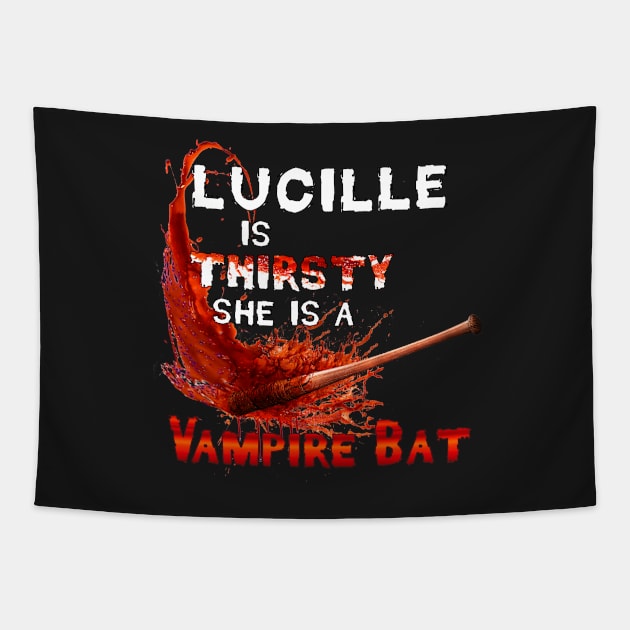 Luccile is Thirsty She is a Vampire Bat Tapestry by Ratherkool