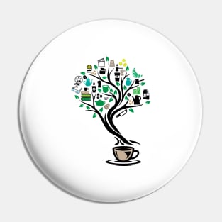 Coffee Caffeine Tree Of Life Yoga Celtic Viking Yggdrasil Pin