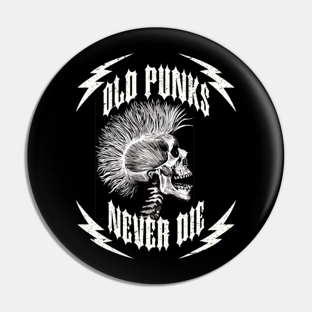 Old Punks Never Die Lightning Bolts Pin by artswitches