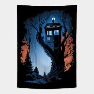 Tardis in the woods Tapestry