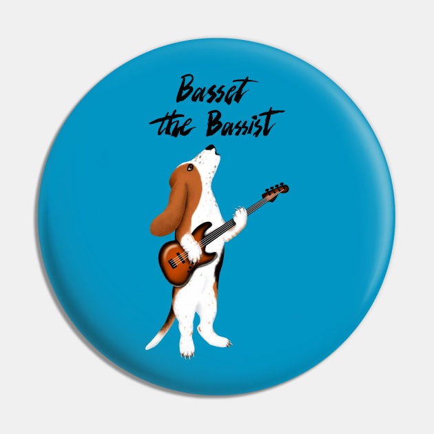 Basset the Bassist Pin by illucalliart