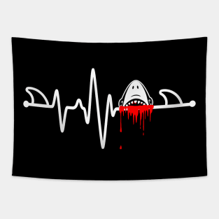 Funny Shark EKG Shark Attack Original Tapestry