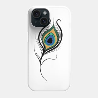 Blue Peacock feather Phone Case