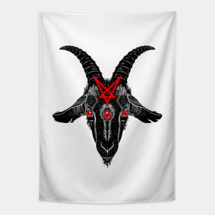 Satanic goat head with pentagram Tapestry