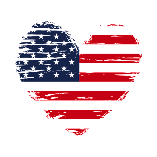 USA Flag Heart T-Shirt